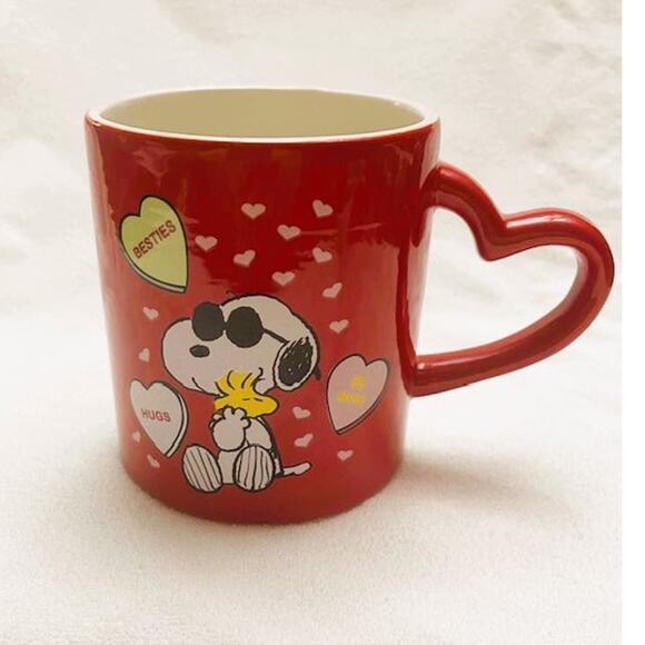 Peanuts Snoopy Joe Cool Valentine's Hearts 16oz Ceramic Mug-NEW - Picture 1 of 6
